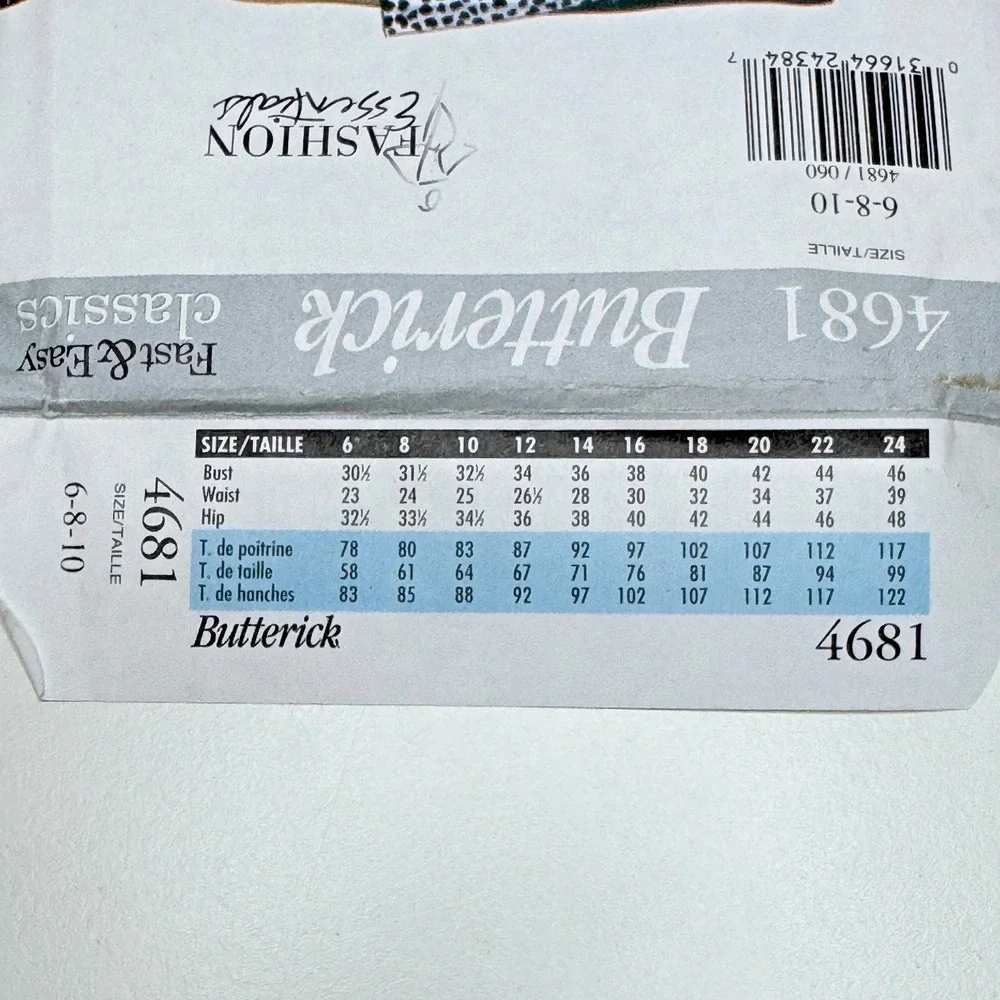 BUTTERICK‎ 4681 Uncut Sewing Pattern Womens Jacket Skirt Pants Fast Easy 6 8 10